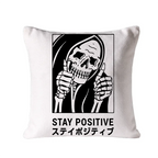 Stay Positive Skeleton Cushion Pillow