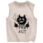 Stay Mad Vintage Distressed Washed Tank Top