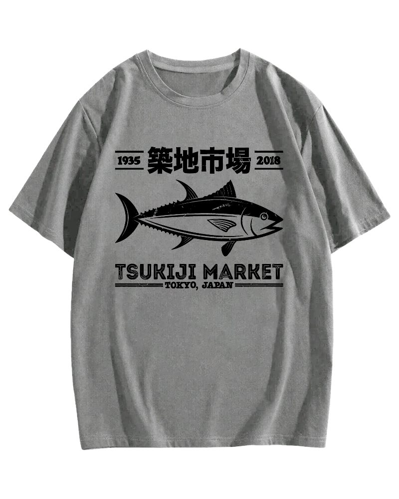 Tsukiji Market Tokyo Cotton casual T-shirt