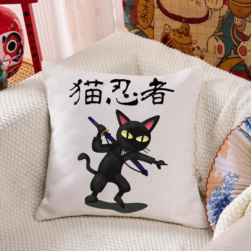Ninja Cat Cushion Pillow