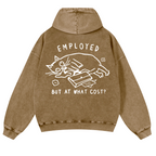 Cat Vintage Washed Cotton Back Art Hoodie