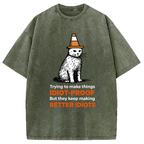 Stupid Cat Washed T-Shirt