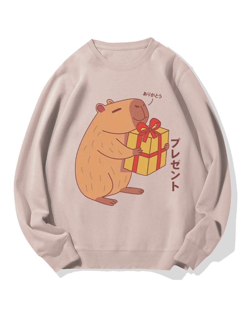 A present for Capybara Cotton Sweatshirt