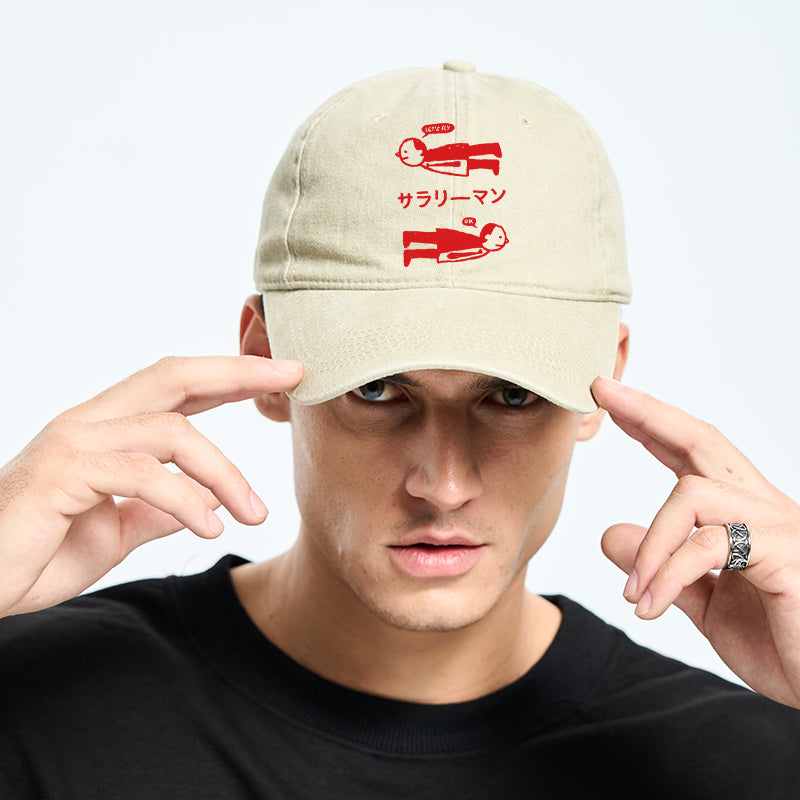 Let's Fly Office Worker Washed Cap