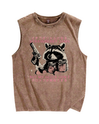 Strawberry Jam and Glock Vintage Distressed Washed Tank Top
