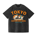 Sushi Vintage Wash Japanese Design T-Shirt