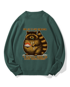 Raccoon Eating Sushi Cotton Sweatshirt