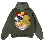 Ramen Yummy Vintage Washed Cotton Back Art Hoodie