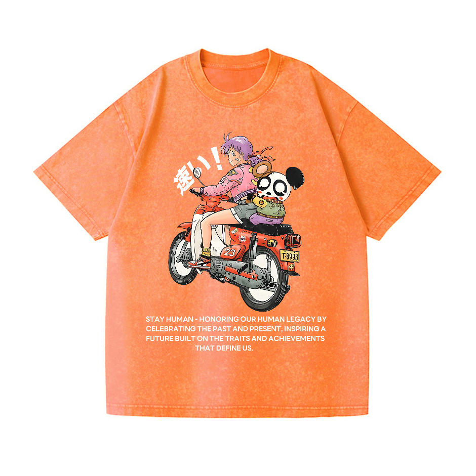 Motorcycle Vintage Wash Japanese Design T-Shirt