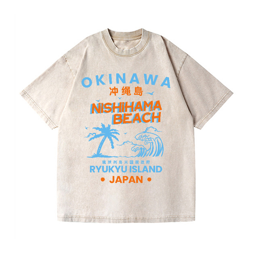 Okinawa Vintage Wash Japanese Design T-Shirt