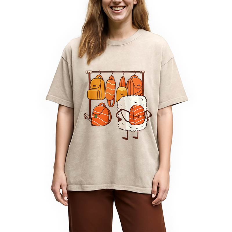 Sushi Is Selecting Backpacks Washed T-Shirt