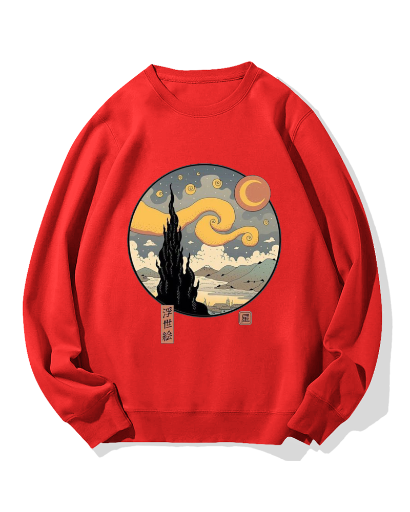 Ukiyo-e Painting Cotton Sweatshirt