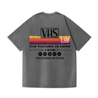 VHS Vintage Wash Japanese Design Back Art T-Shirt