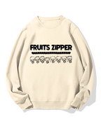 Fruits Zipper Cotton Sweatshirt
