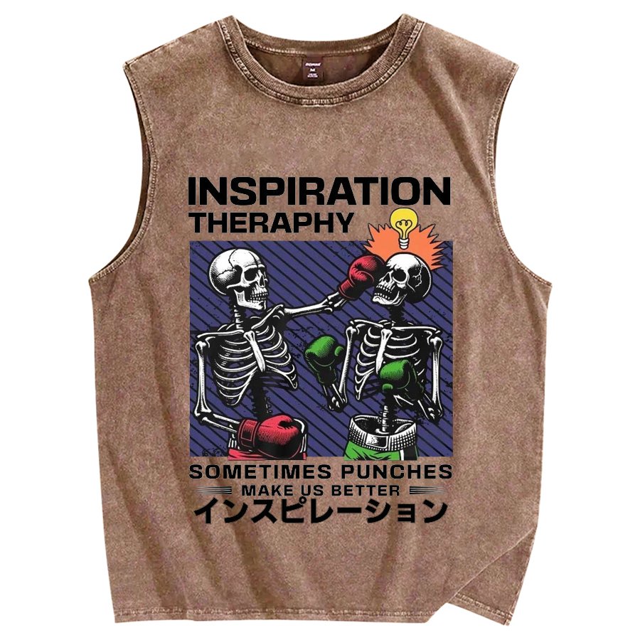Inspiration Therapy Vintage Distressed Washed Tank Top