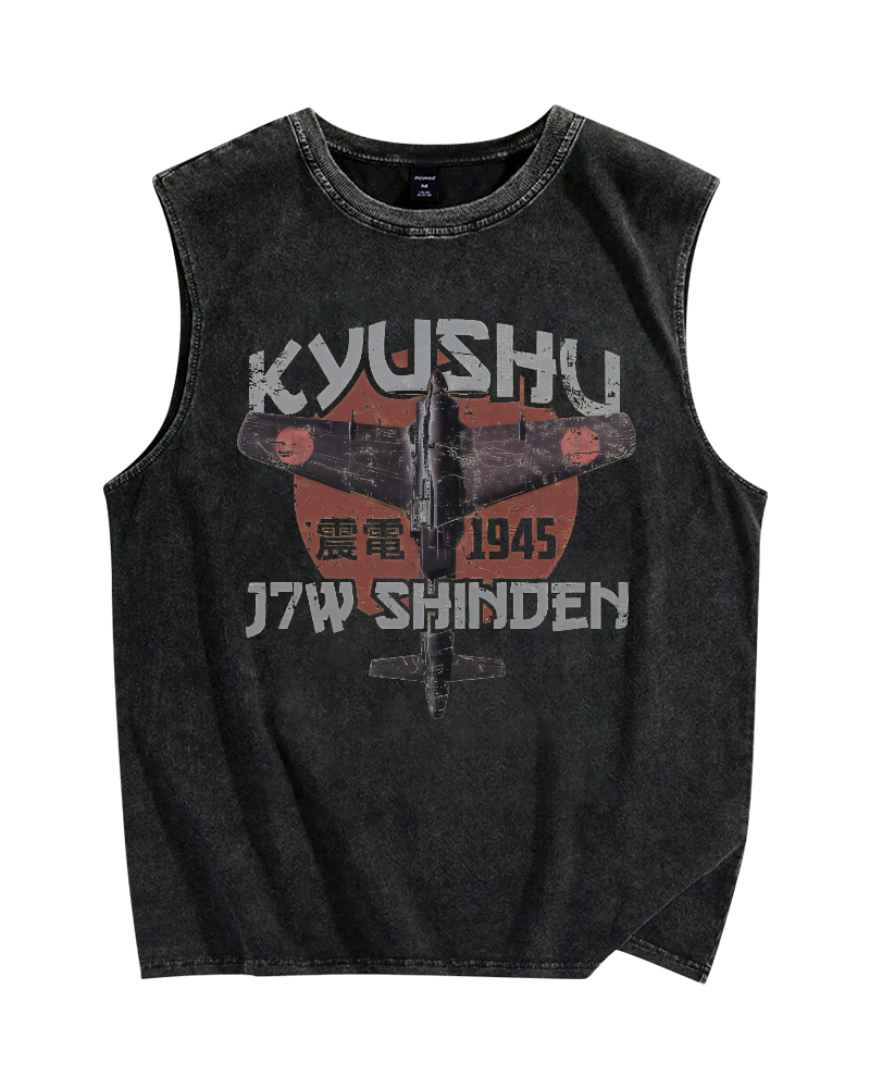 Kyūshū J7W Shinden Vintage Distressed Washed Tank Top