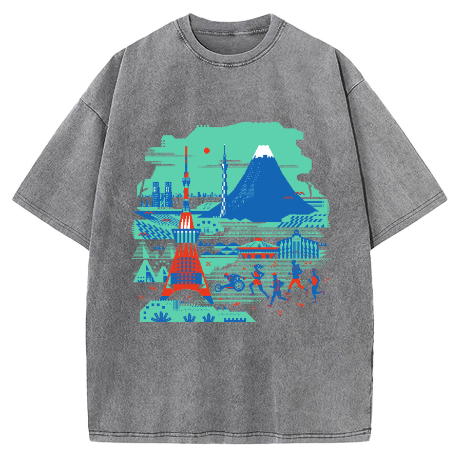 Japan Landscape & Sports Vintage Washed T-shirt