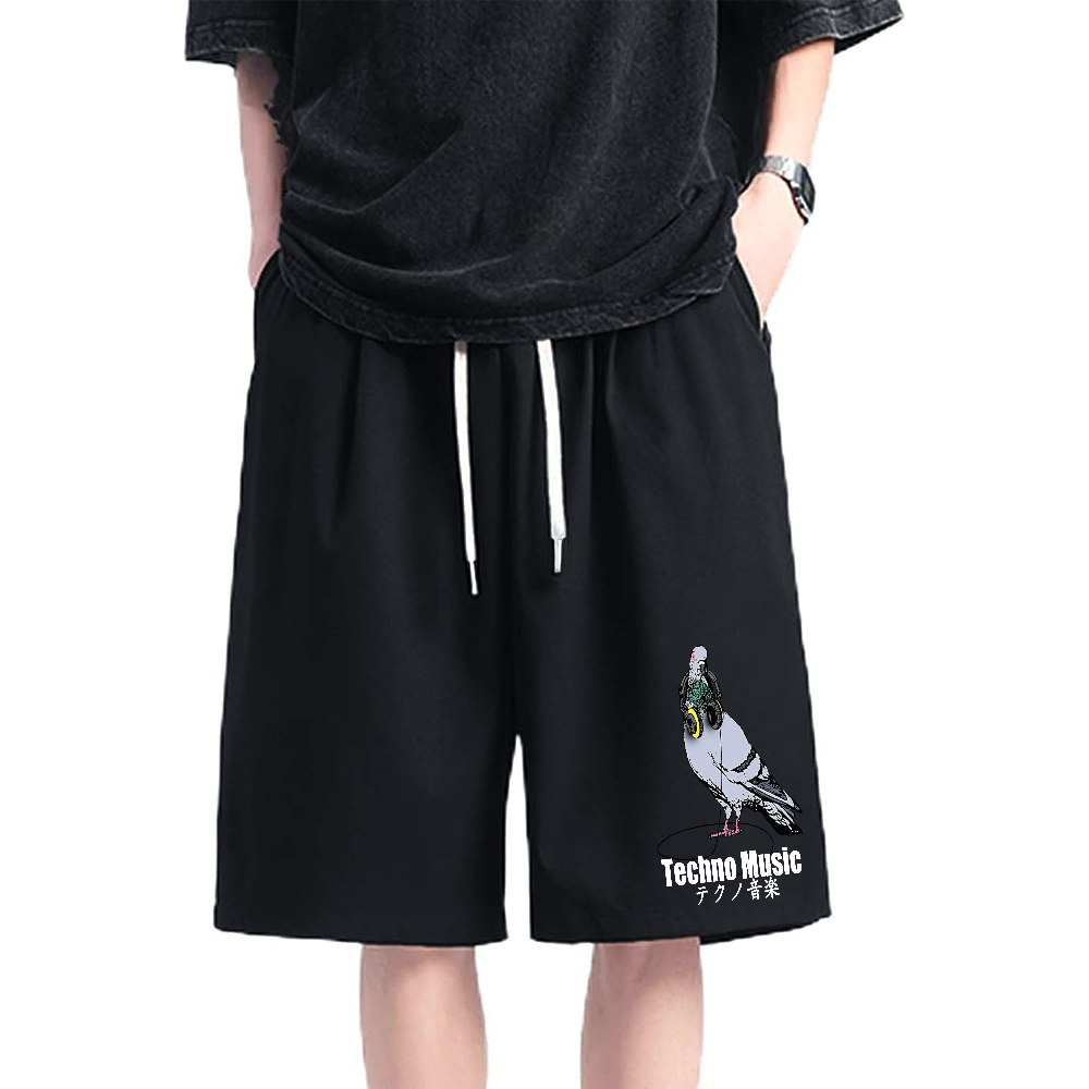 Techno Music Cotton Casual Shorts