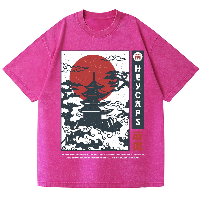Unisex Vintage Wash Japanese Design T-Shirt