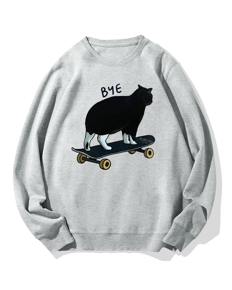 Cat On Skateboard Cotton Sweatshirt