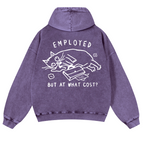 Cat Vintage Washed Cotton Back Art Hoodie