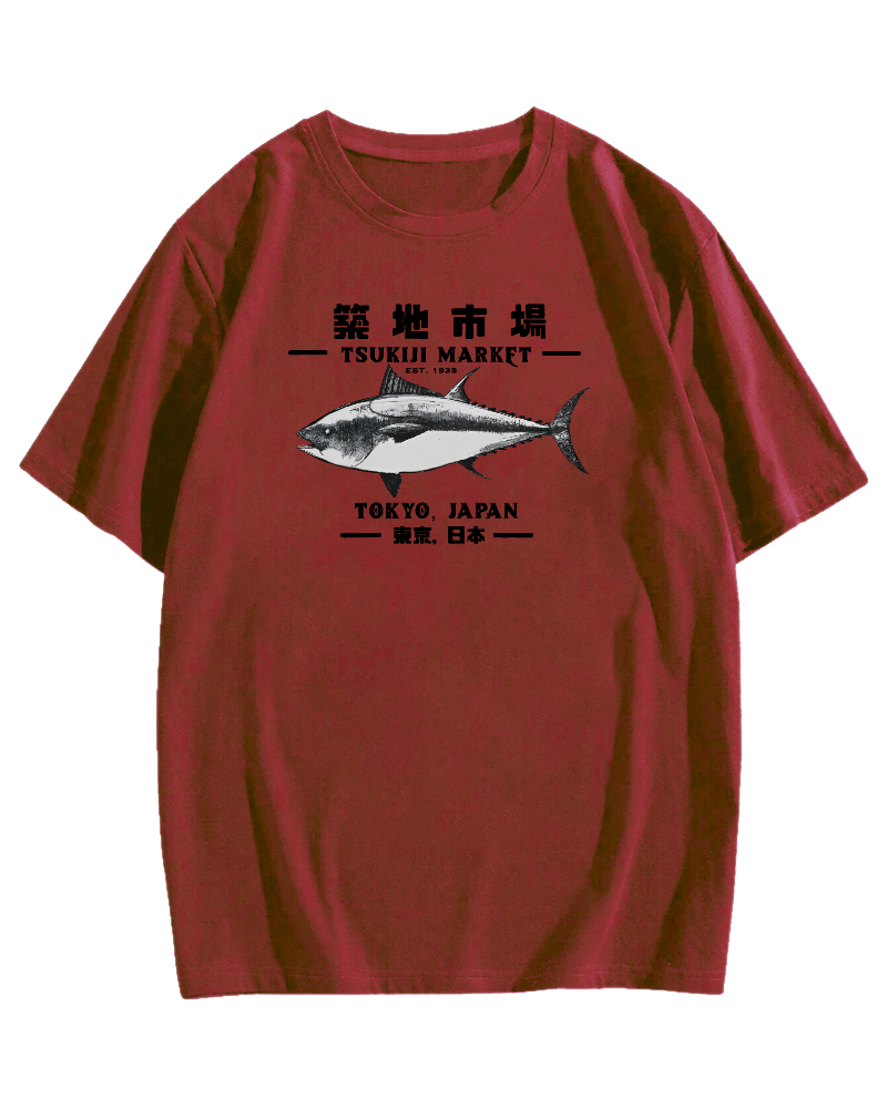 Tokyo Tsukiji Market Cotton casual T-shirt