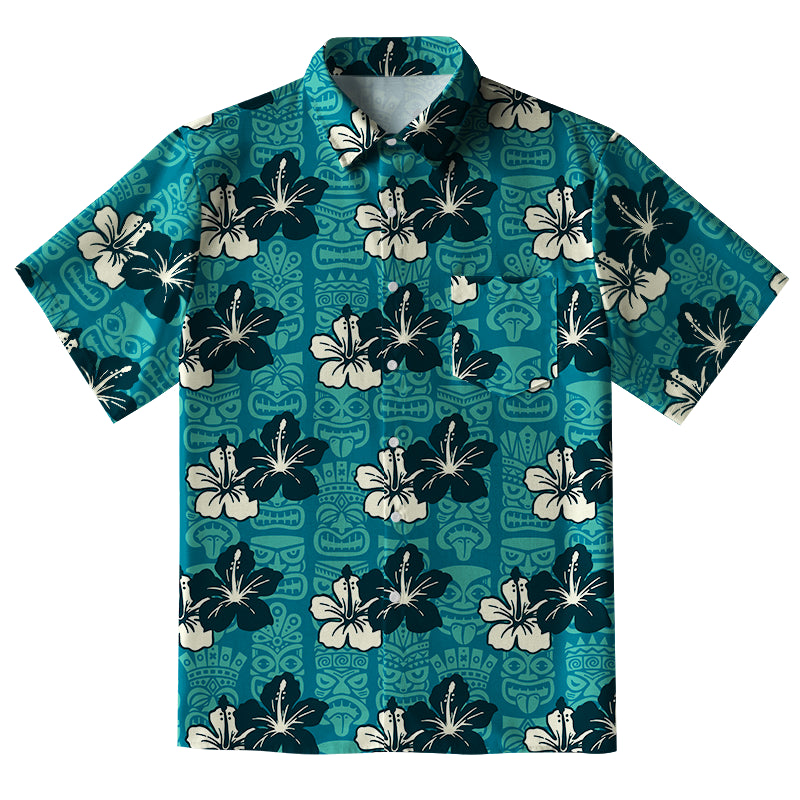 Floral Escape Teal Button-up Shirt