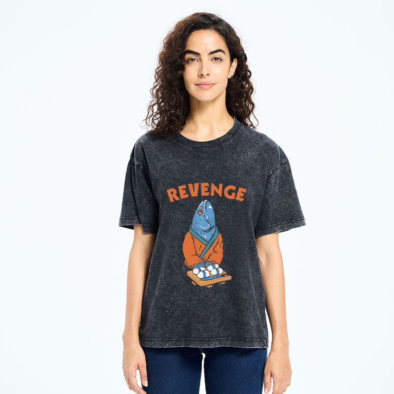 Retro Revenge Fish Washed T-Shirt