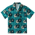 Floral Escape Teal Aloha Hawaiian Shirt