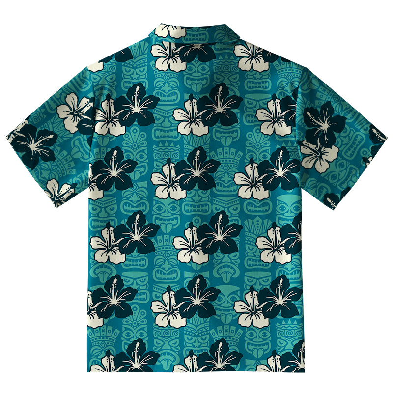Floral Escape Teal Button-up Shirt