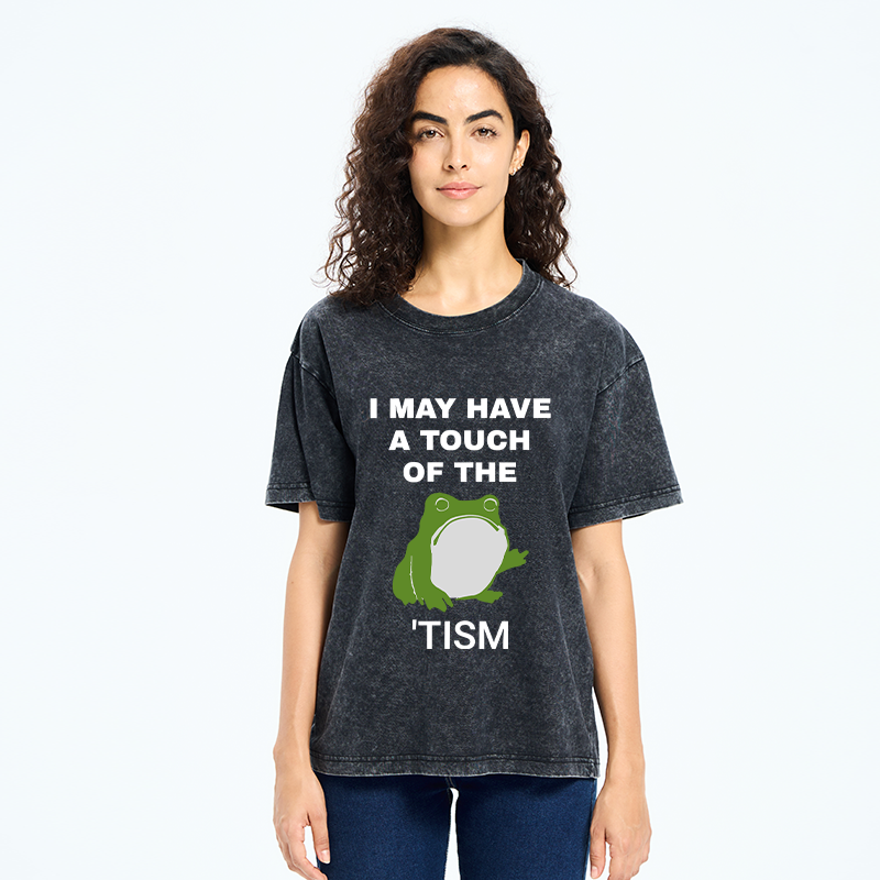 Funny Frog Flipping The Bird Washed T-Shirt