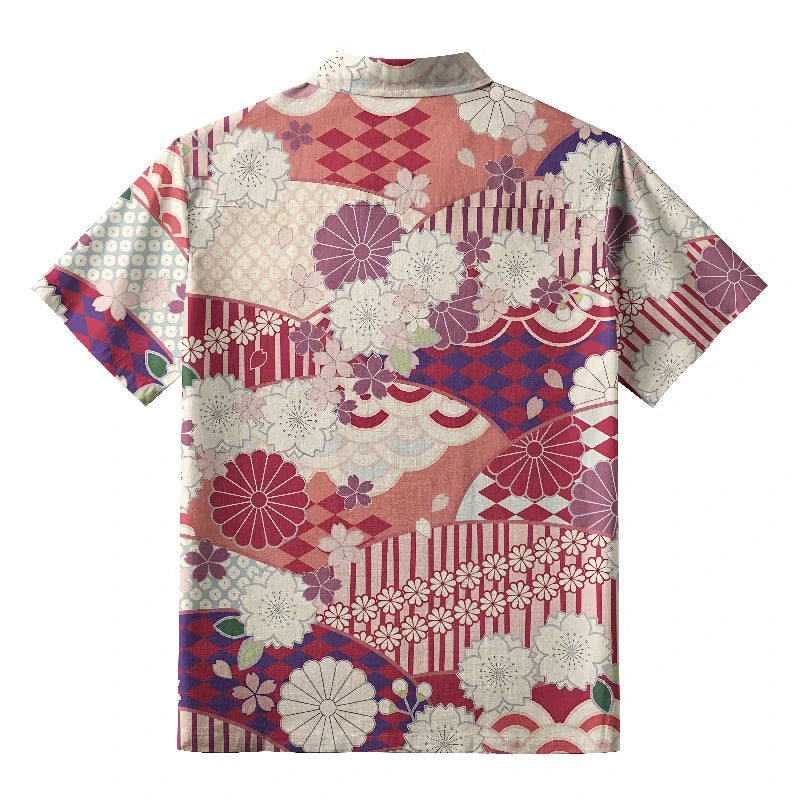 A Floral Fusion Button-up Shirt