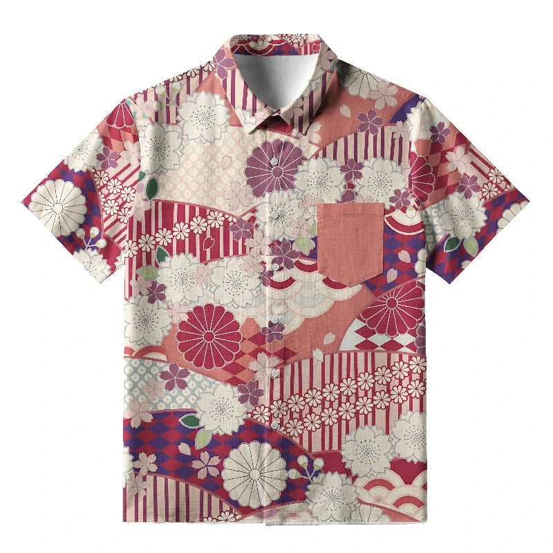 A Floral Fusion Button-up Shirt