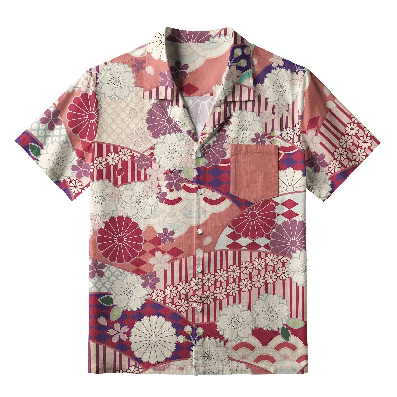A Floral Fusion Aloha Hawaiian Shirt