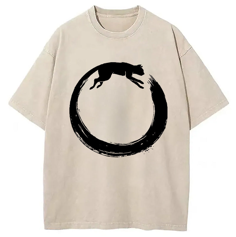 Cat's Circle Washed T-Shirt