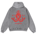 Octopus Vintage Washed Cotton Back Art Hoodie