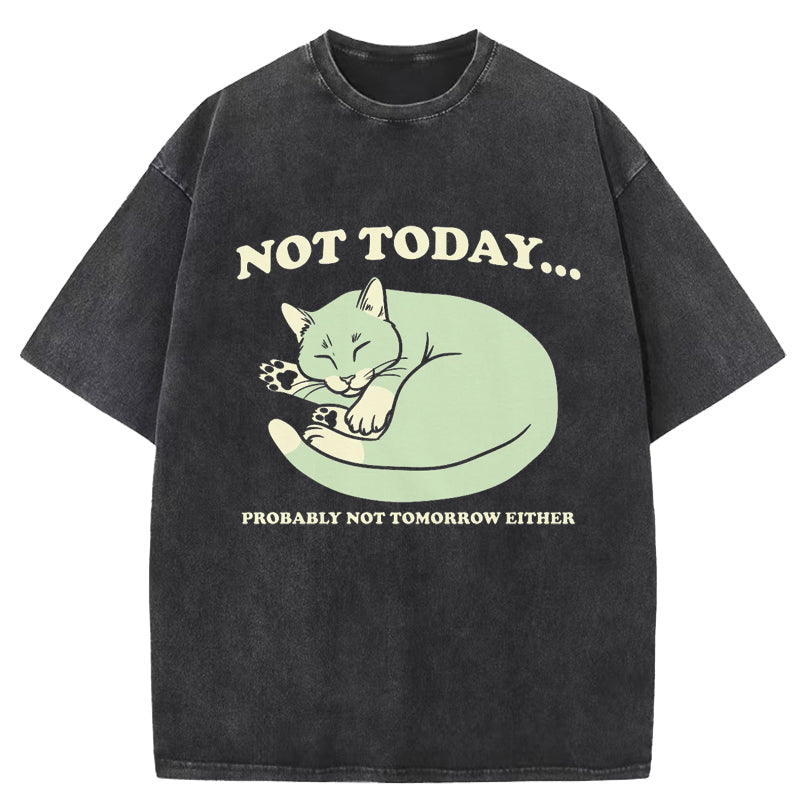 Not Today Probably Not Tomorrow Either Washed T-Shirt