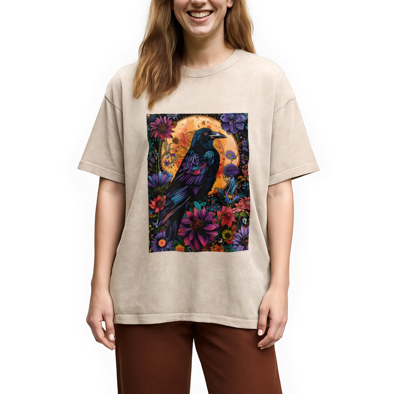 Mandala Crow Washed T-Shirt