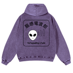 Telepathy Club Vintage Washed Cotton Back Art Hoodie