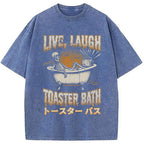 Skeleton Taking A Bath Washed T-Shirt
