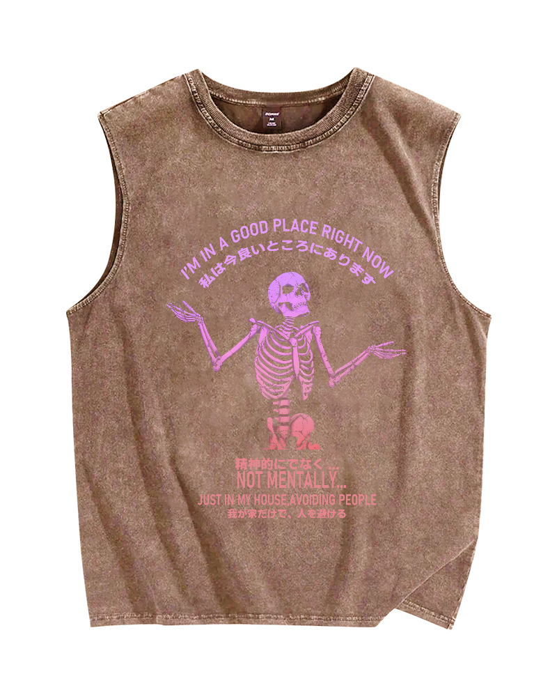 Good Place Vintage Distressed Washed Tank Top