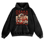 Osaka Dotonbori Drunken Octopus Vintage Washed Thick Cotton Hoodie