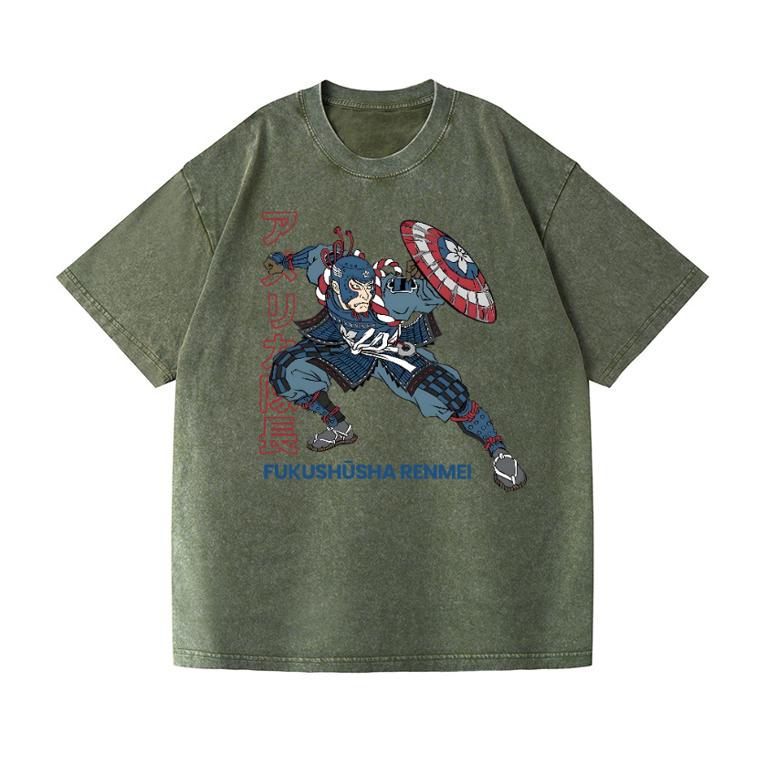 Captain Ukiyoe Vintage Wash Japanese Design T-Shirt