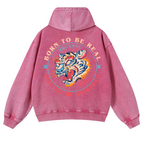Tiger Vintage Washed Cotton Back Art Hoodie