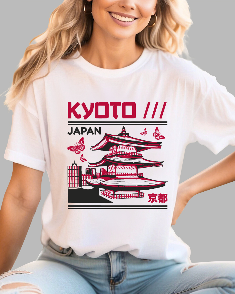 Kyoto Architecture, Japan Cotton casual T-shirt