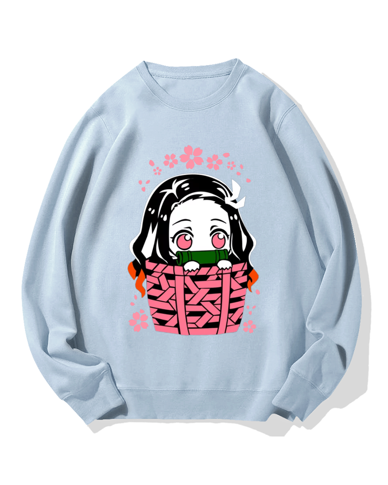 Nezuko Chibi basket Cotton Sweatshirt