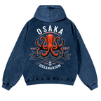 Osaka Octopus Vintage Washed Cotton Back Art Hoodie
