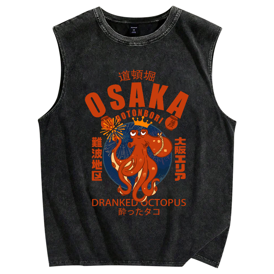 Osaka October Hanabi fireworks Vintage Distressed Washed Tank Top