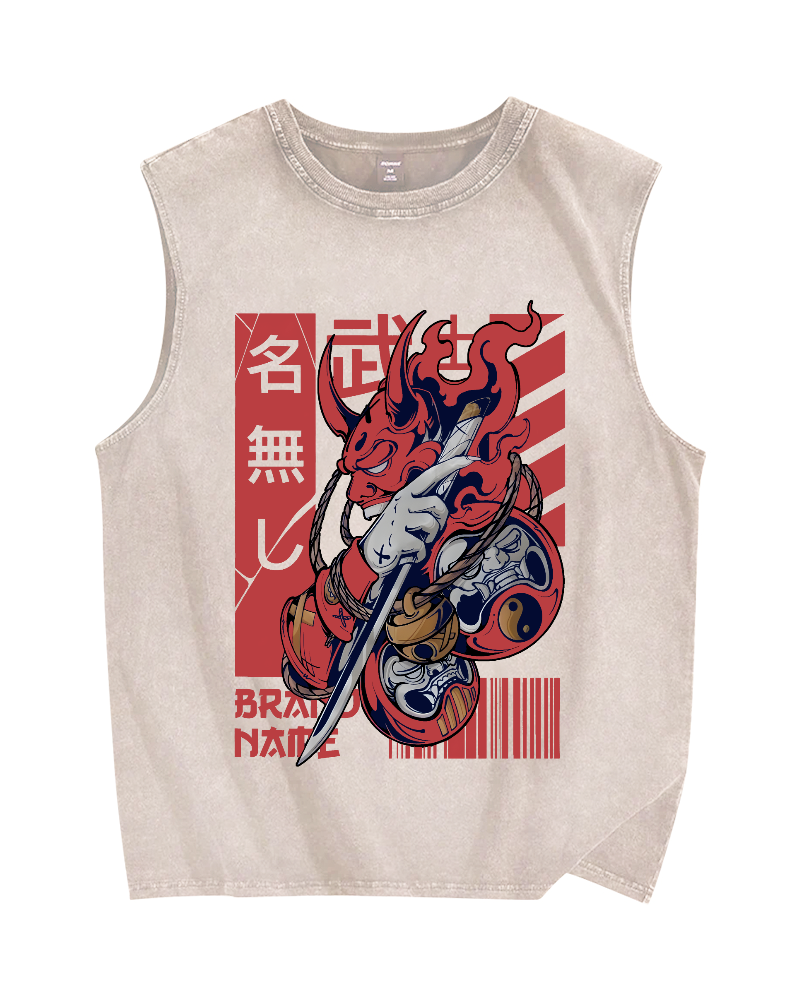 Unknown Warrior Samurai Vintage Distressed Washed Tank Top