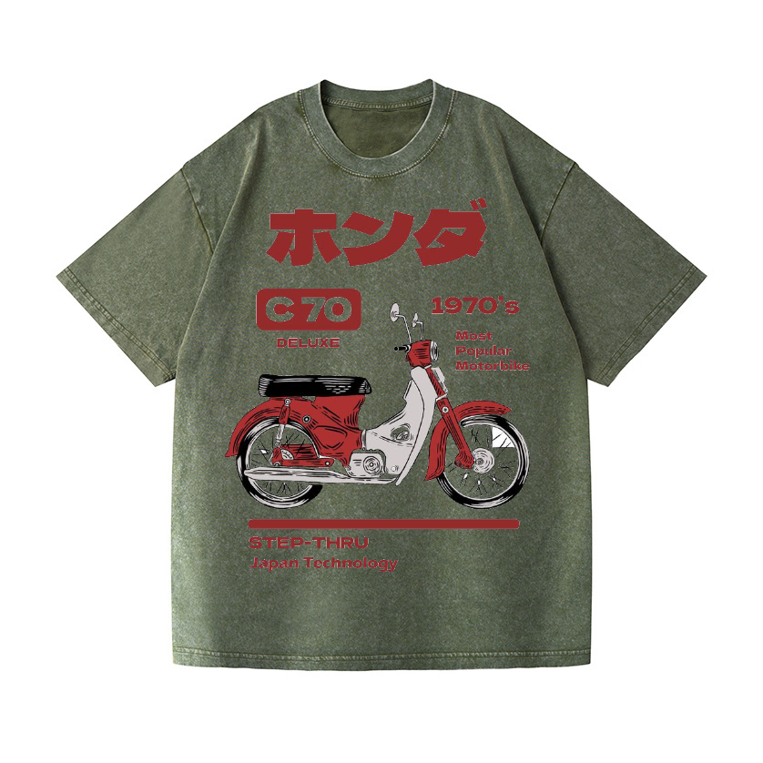 Honda C70 Vintage Wash Japanese Design T-Shirt